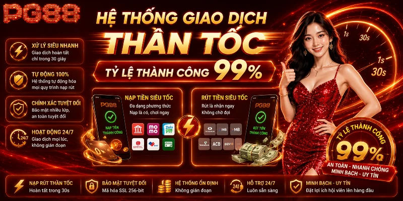 PG88 nâng cao trải nghiệm người dùng với tốc độ giao dịch vượt trội